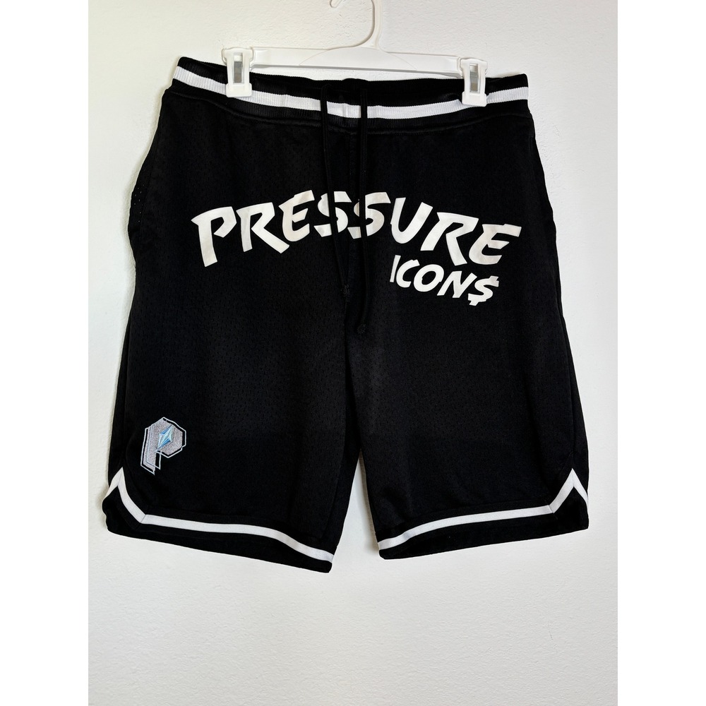 CSG Pressure Icons Mens Mesh Basketball Shorts Black White Size Large Streetwear